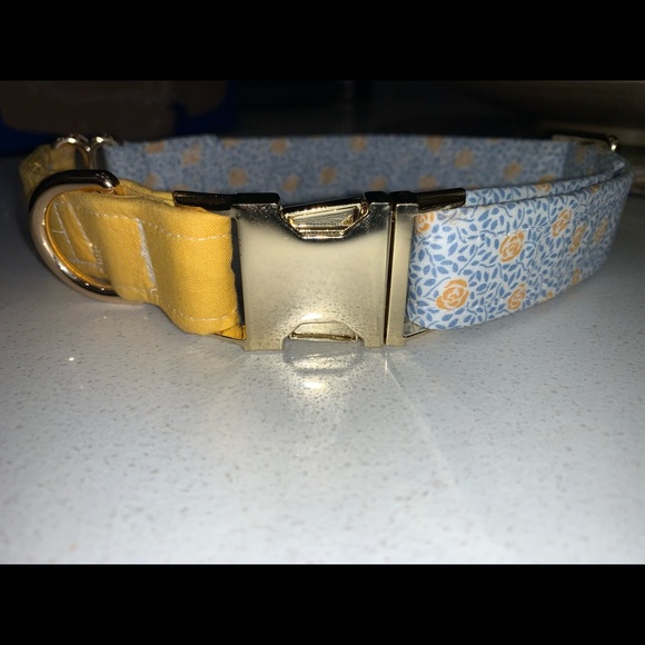 NEW - Beautiful Dog Collar - Two Toned, Yellow & Blue - Size:Large 18 - 22inch - Picture 5 of 14